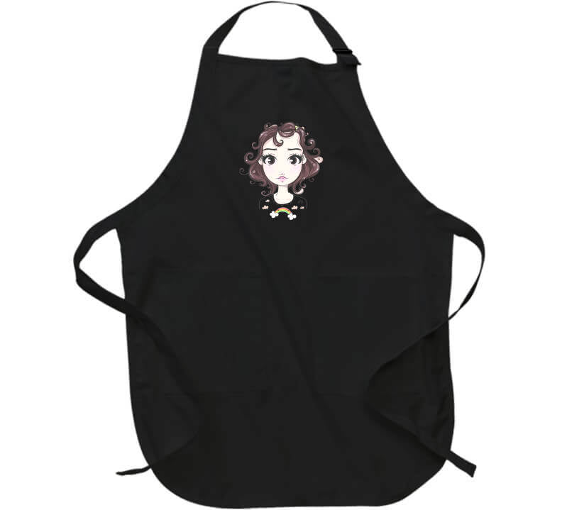 Cute Fashion Teen Girl Little Miss Fashion Girl with Rainbow Cartoon Character